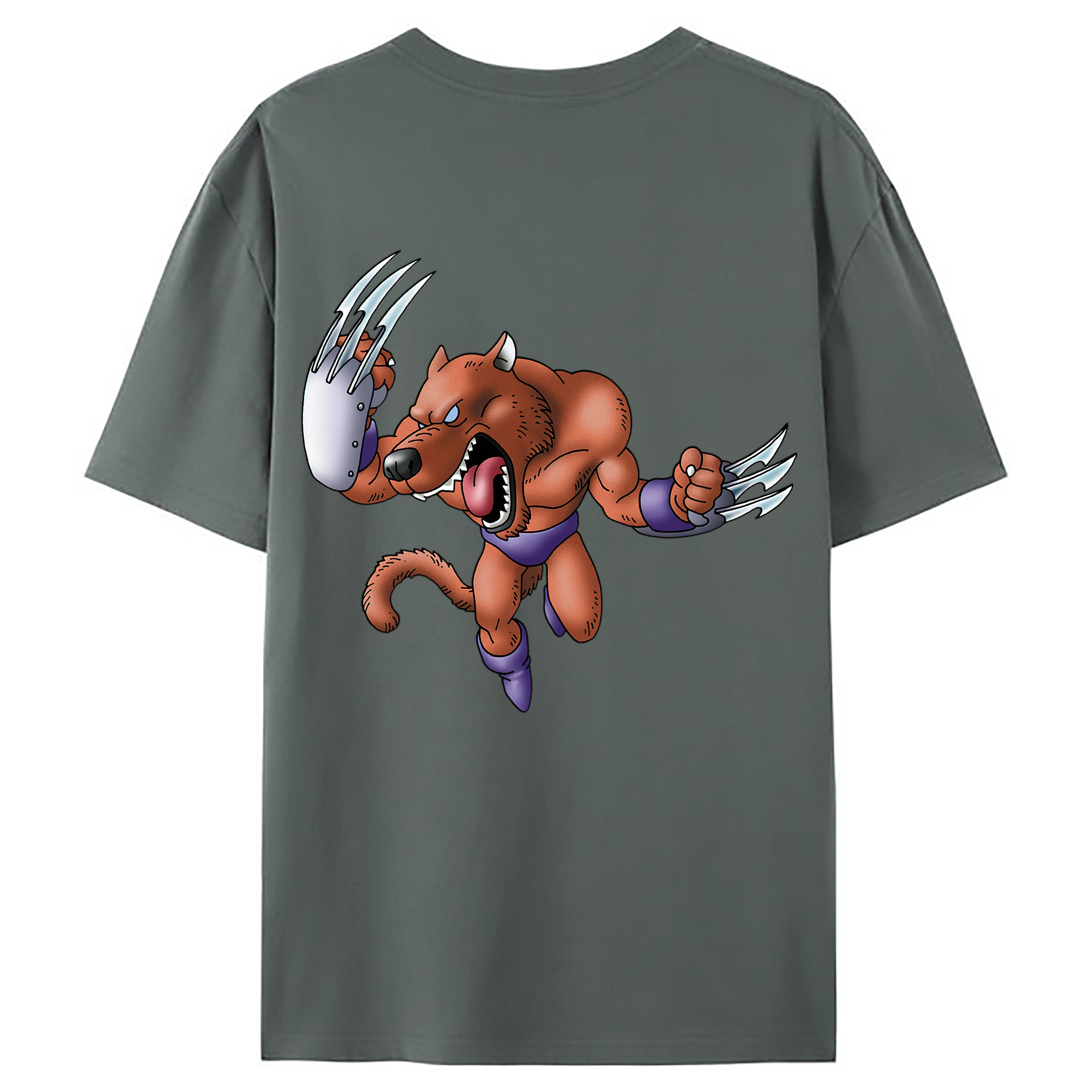 （画像用） ドラゴンクエスト Doragon Kuesuto Dragon Quest 綿100％ メンズ半袖Tシャツ（バックプリント） 通気性
